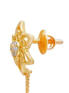 Zavya Gold-Plated 925 Pure Sterling Silver Cubic Zirconia Drop Earrings