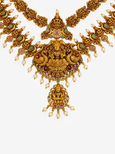 Kushal's Fashion Jewellery Gold-Plated Beaded Antique Necklace