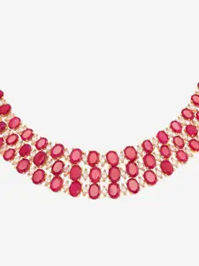 Kushal's Fashion Jewellery Gold-Plated Cubic Zirconia Studded Necklace