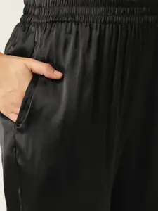 ETC Satin Night Suit With Lace Detail