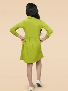 BAESD Girls Shirt Collar Long Sleeves Cotton Shirt Dress