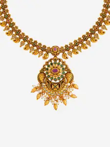 Kushal's Fashion Jewellery Gold-Plated Beaded Copper Antique Necklace