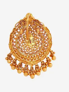 Kushal's Fashion Jewellery Embellished Bridal Contemporary Silver Ruby Temple Pendant