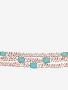 Kushal's Fashion Jewellery Rose Gold-Plated Zircon Studded Necklace