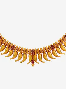 Kushal's Fashion Jewellery Gold-Plated 92.5 Pure Silver Temple Necklace