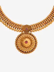 Kushal's Fashion Jewellery Gold-Plated Antique Necklace