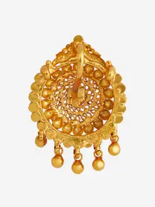 Kushal's Fashion Jewellery Embellished Bridal Contemporary Silver Ruby Temple Pendant