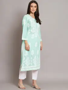 PARAMOUNT CHIKAN Women Embroidered Lucknowi Chikankari Modal Kurta