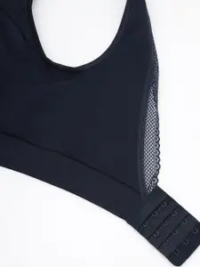 Enamor Padded Non Wired Medium Support Ultra Flexible & Lace Detailing Plunge Bra