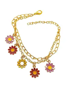 FEMMIBELLA Gold Plated Charm Bracelet