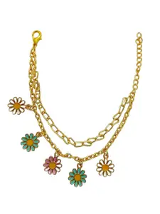 FEMMIBELLA Gold Plated Charm Bracelet