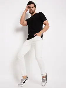 WILD WEST Textured Round Neck Short Sleeves Regular Fit T-shirt