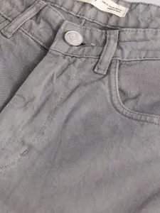 Snitch Men Grey Relaxed Fit Heavy Fade Cotton Cargo Jeans