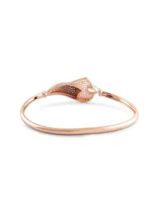 AMI Cubic Zirconia Rose Gold-Plated Kada Bracelet