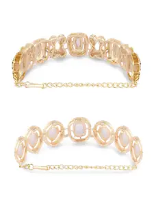 AMI Set Of 2 Gold-Plated Charm Bracelet