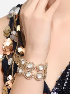 AMI Set Of 2 Gold-Plated Austrian Diamonds Wraparound Bracelet