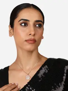 AMI Rose Gold-Plated & CZ Studded Circular Pendants with Chains