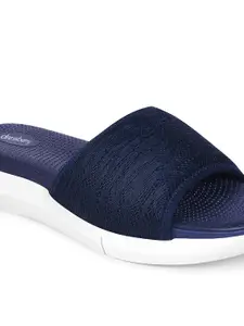 DressBerry Blue Textured Open Toe Flats