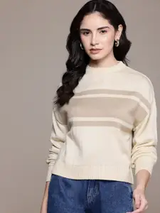 The Roadster Lifestyle Co. Pure Acrylic Striped Pullover