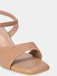 SCENTRA Textured Open Toe Block Heels