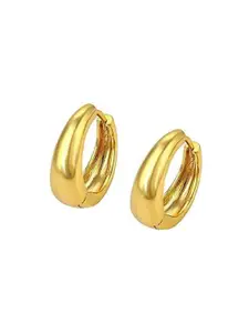 VAGHBHATT Gold Plated Circular Stainless Steel Hoop Earrings