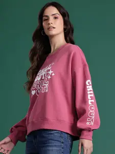 DressBerry Printed Drop-shoulder Sleeves Sweatshirt