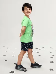 Toonyport Boys Graphic Printed Pure Cotton T-shirt with Shorts
