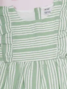 Creative Kids Girls Striped Ruffled Fit & Flare Dress