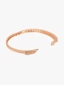 Adwitiya Collection Women Rose Gold-Plated Artificial Stones Studded Bangle-Style Bracelet
