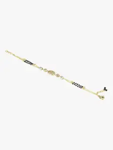 Adwitiya Collection Women Gold-Plated Artificial Stones Studded Beaded Charm Bracelet
