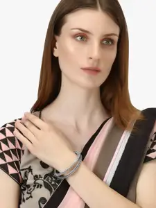 Adwitiya Collection Set Of 2 Silver-Plated Brass Bangles