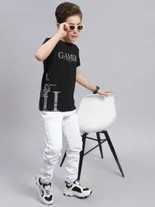 Monte Carlo Boys Typography Printed Round Neck Cotton T-shirt