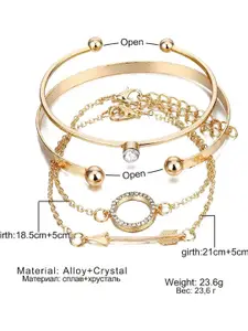 YouBella Gold-Plated Stone Studded Wraparound Bracelet
