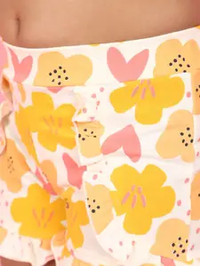 V-Mart Girls Mid-Rise Floral Printed Cotton Shorts