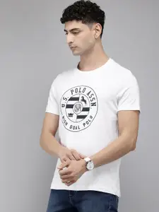 U.S. Polo Assn. Brand Logo Printed Pure Cotton Slim Fit T-shirt