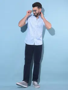 Crimsoune Club Resort Collar Floral Printed Slim Fit Cotton Casual Shirt