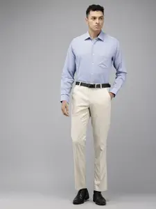 Van Heusen Pure Cotton Self Design Textured Custom Opaque Formal Shirt