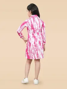 BAESD Girls Abstract Printed Fit & Flare Holi Dress