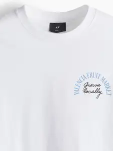 H&M Men Pure Cotton Loose Fit Printed T-shirt