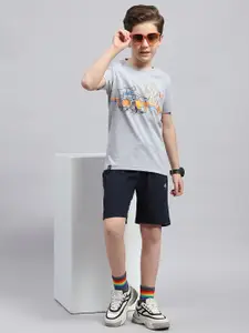 Monte Carlo Boys Printed Pure Cotton T-shirt with Shorts