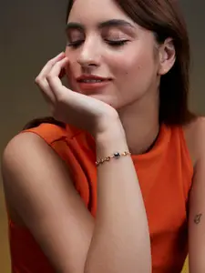 MINUTIAE Crystals Gold-Plated Link Bracelet