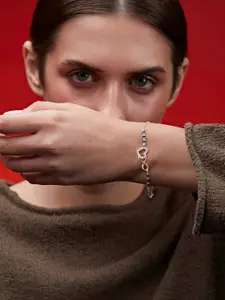 MINUTIAE Silver-Plated Crystals Link Bracelet