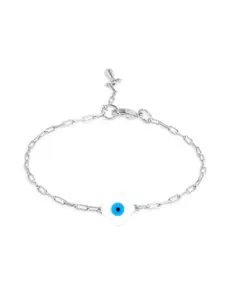 MINUTIAE Crystals Silver-Plated Link Bracelet
