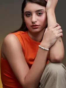 MINUTIAE Women Brass Crystals Studded Gold-Plated Bracelet