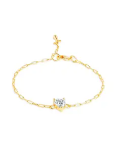 MINUTIAE Brass Crystals Gold-Plated Link Bracelet