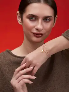 MINUTIAE Crystals Rose Gold Plated Link Bracelet