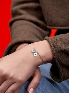 MINUTIAE Silver-Plated Crystals Link Bracelet