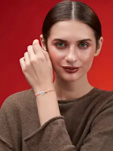 MINUTIAE Crystals Rose Gold-Plated Link Bracelet