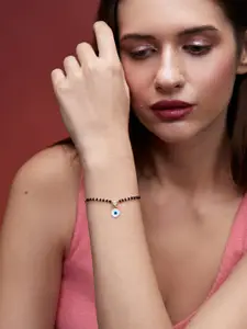 MINUTIAE Brass Crystals Gold-Plated Link Bracelet