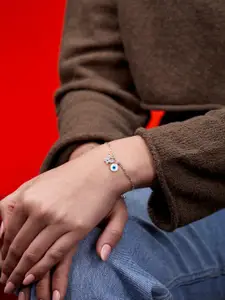 MINUTIAE Silver-Plated Crystals Link Bracelet